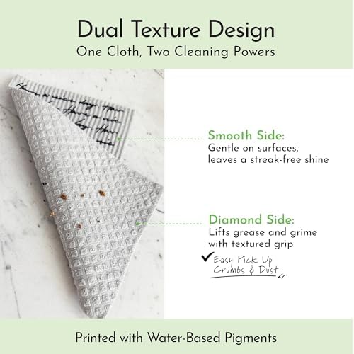 Long Gray 7‑Pack Swedish Dishcloths – Reusable,Cellulose Sponge Dish Cloths for Washing Dishes, Paper Towel Replacement, Plastic-Free Packaging, Super Absorbent - Image 3