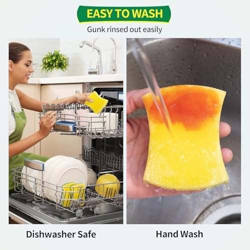 Heavy Duty Scrub Sponges, 120 Pack Scrub Sponge, Double-Side Kitchen Sponge, Multipurpose Long-Lasting Sponges, High-Density Dish Sponge - Image 5