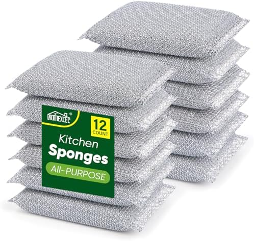 HOMEXCEL All-Purpose Sponge Pads 12PK, Non-Scratch Dish Sponges for Kitchen by HOMEXCEL