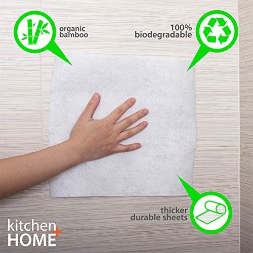 Kitchen + Home Paper Towel Alternative – Heavy Duty Washable Reusable Rayon Towels Made From Bamboo - One roll replaces 6 months of towels! 2 Pack - Image 2