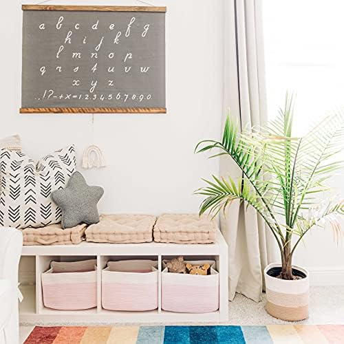 OrganiHaus Cotton Rope Baskets for Shelves, Set of 3, 15x9x10 - Image 4