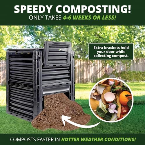Simply Bio Garden Compost Bin from BPA-Free Material - 80 Gallon (300 L) Large Outdoor Compost Bin, Easy Assembly, Lightweight, Fast Soil Creation, Black - Image 5