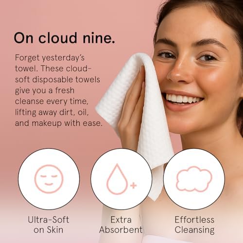 grace & stella Face Towels Disposable - Travel Essentials (60 Count) (Pack of 2)Ultra-Soft & Absorbent Face Wipes Towelettes, Facial Towels for Cleansing & Makeup Removal - Face Cleansing Foaming Nets - Image 2