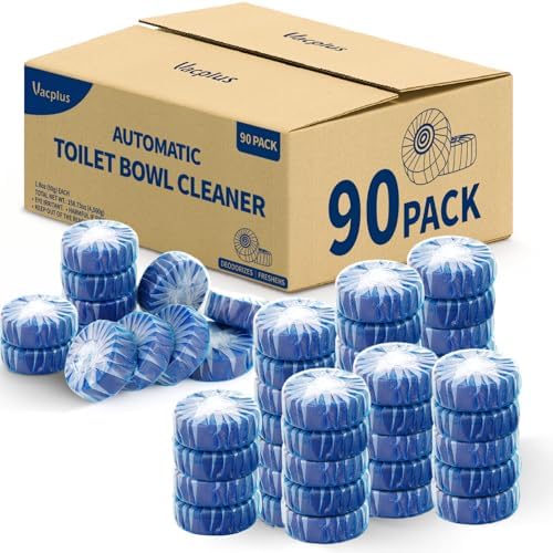 Vacplus Toilet Bowl Cleaner Tablets, 90 Pack, Auto Cleaning, Long-Lasting by Vacplus