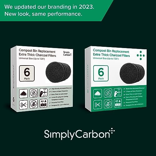 2 Years Supply Extra Thick Filters for Kitchen Compost Bins - Longer Lasting Activated Charcoal - Universal Size Fits ALL Compost Bins up to 7.25" Filter Size - Replacement Set of 6 (by Simply Carbon) - Image 6