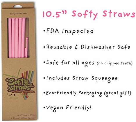10.5” Reusable Silicone Straws + Cleaner - Long Length Replacement Straws for Tumblers Acrylic,Yeti, rTic, Starbucks, Ozark - BPA Free Slim Drinking - Image 2