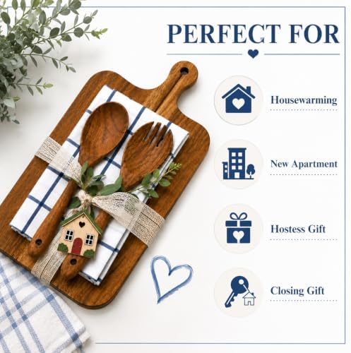 Housewarming Gift Wooden Cutting Board Set with Utensils and Napkin - Image 5
