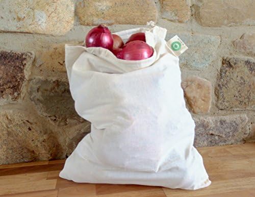 Nut Milk Bag - Reusable produce Sacks - Vegetable Cotton Muslin Bags for Refrigerator, Storing potato, Large and Washale Hemp Bags (3 Large - 12"x15") - Image 6