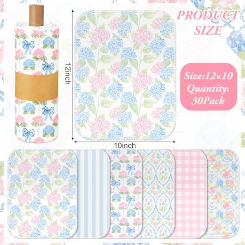 36 Pack Reusable Kitchen Cloths Cotton Towels, Pastel Hydrangea - Image 2