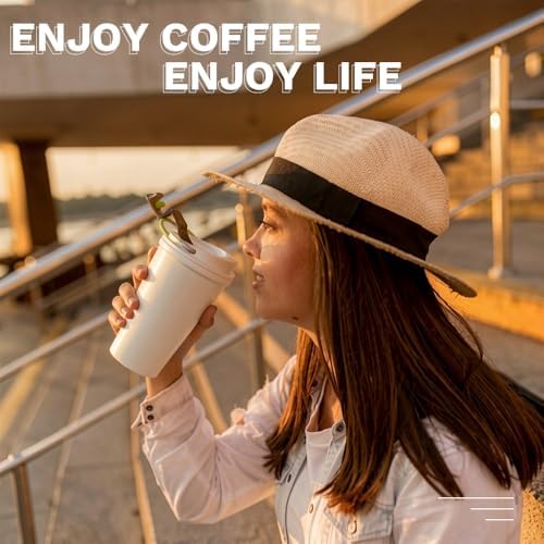 SPLMIFA Travel coffee mugs leak-proof, reusable coffee cup with lid, stainless steel vacuum insulated coffee tumblers, thermal insulation cups for men & women keep drinks hot & cold (6th-White, 12OZ) - Image 6