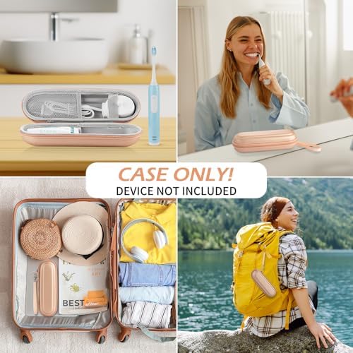 Toothbrush Travel Case for Oral B/Oral-B Pro 1000 1500 5000 7000 & Philips Sonicare 4100 1100 5300 5100 6100/iO Electric Toothbrush, Hard Protective Storage Bag (Gold) - Image 4