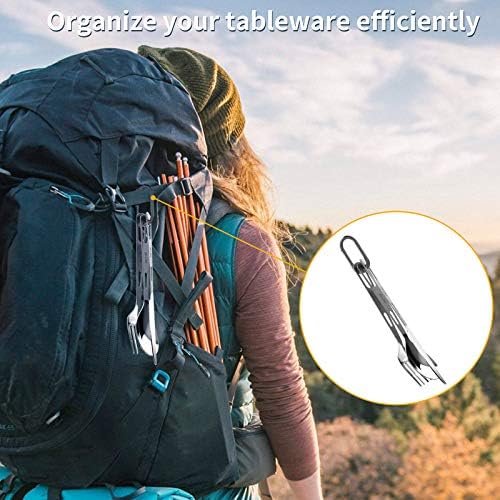 OUTXE Titanium Flatware Polished Knife Fork Spoon Set Lightweight Ti Camping Utility Cutlery Set with Carrying Bag for Traveling Picnic Hiking - Image 5