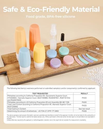 BAGSMART 18 Pack TSA Approved Travel Bottles for Toiletries, Leak Proof Silicone Travel Size Containers Bottles for Shampoo, Rose Pink - Image 3