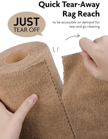 Fantasticlean Microfiber Cleaning Cloth Rolls-150 Sheets,12"x12"(Tan,Beige) - Image 2