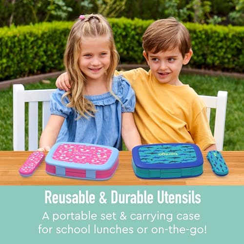 Bentgo® Kids Plastic Utensil Set - Reusable Fork, Spoon & Storage Case, PFAS- & BPA-Free, Easy-Grip Handles, Lightweight, Dishwasher Safe, School Lunch, Travel & On-the-Go (Puppy Love) - Image 2