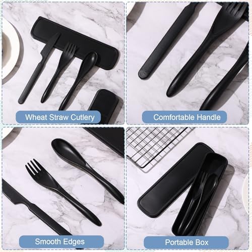 Yahenda 28 Sets Reusable Travel Utensils Set with Case Bulk, Cold Color - Image 3