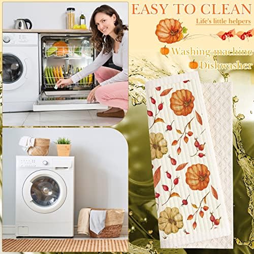 Cunhill 6 Pcs Dishcloths Reusable, Yellow Leaves Kitchen - Image 4