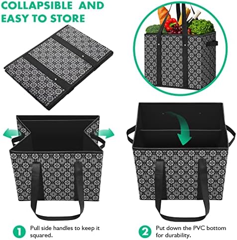 Reusable Grocery Bags 8 Pack, Foldable & Water Resistant Shopping Bags - Image 6