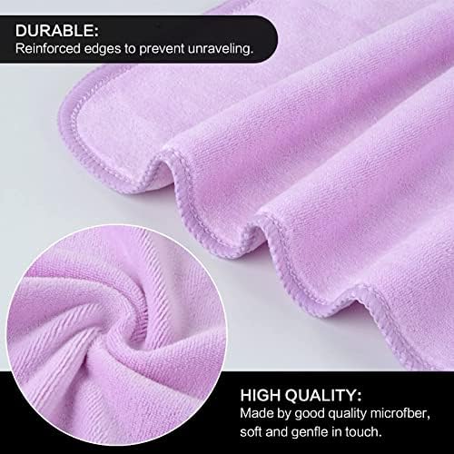 SINLAND Microfiber Facial Cloths Fast Drying Washcloth 12inch x 12inch Light purple 6 pack - Image 3