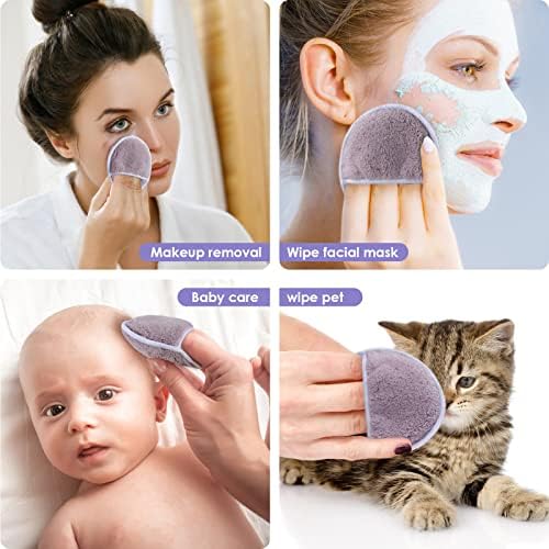 SUNLAND Reusable Makeup Remover Pads,Round 3.15inch,16 Pack,Darkpurple - Image 2