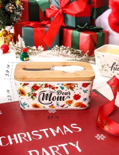Gifts for Mom Birthday Gifts for Women Dear Mom Thanksgiving Christmas Birthday Mothers Day Gifts for Mom Butter Dish with Lid - Image 4
