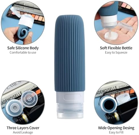Mrsdry 16 Pack Travel Bottles for Toiletries, Large 6oz Silicone Travel Containers jar for Toiletries, Leak Proof Refillable Liquid Shampoo And Conditioner Travel Essentials toiletry Bottles - Image 4