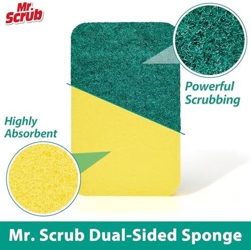 Mr. Scrub Sponges Kitchen Scrub Dish Sponge Scouring Pad, 36 Pack Cleaning Brush Scrubber Supplies for Soap, Dishwashing Dinnerware Sets Pan Pot Towels Cloth Rags Holder Glass Dishwasher Sink Bathroom - Image 4