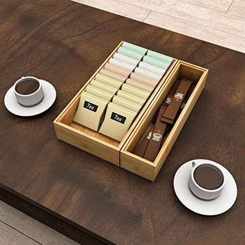 Stackable Utensil Drawer Organizer, Bamboo Kitchen Flatware Holder 12"x 3" - Image 5