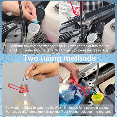 awave bloom 200 Pcs Windshield Washer Fluid Tablets,Wiper Fluid Concentrate,1 Pack Makes 200 Gallons.Window Glass Cleaner, Remove Glass Stains, Clear Vision (Use With De-icer or Methanol for Winter) - Image 3