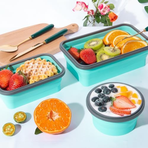 Sudaya 8 Pack Collapsible Food Storage Containers With Lids, Collapsible Storage Containers Sets Silicone Collapsible Bowls For Camping, RV Accessories, Travel Trailer Must - Image 6