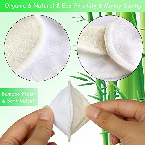 16 Pack Reusable Makeup Remover Pads with Laundry Bag - 2 Layers 3.15inch Cotton Rounds Pads, Washable Facial Cleansing Cloths Eye Makeup Remove Face Wipe (Chemical Free Velour) - Image 3