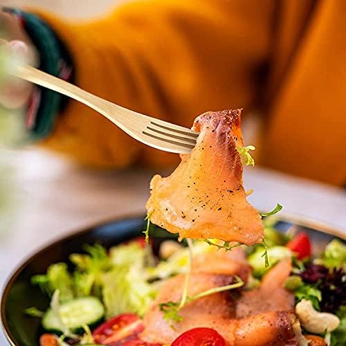 IQCWOOD Wooden Cutlery Set, 4 PCS Spoon Chopsticks Fork Knife for Eating - Image 2