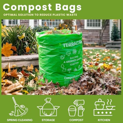 13 Gallon Compostable Trash Bags, 40 Bags Compost Bags for Countertop Bin, Camping Toilet Bags for Portable Toilet, BPI Certified and Meet The ASTM D6400 Standard - Image 5