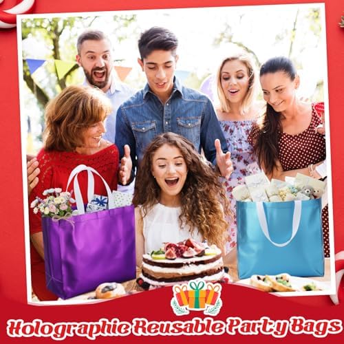 Eccliy 80 Pcs Reusable Gift Bags, Large, Colorful - Image 2