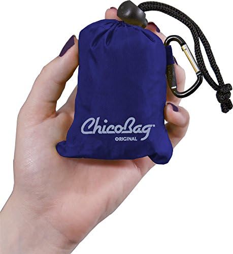 ChicoBag Original Compact Reusable Grocery Bag w/Attached Pouch and Carabiner Clip | Eco-Conscious Packable Tote | Variety 4pk - Mazarine, Aqua, Orange Peel, & Yellow (Pack of 4) - Image 2