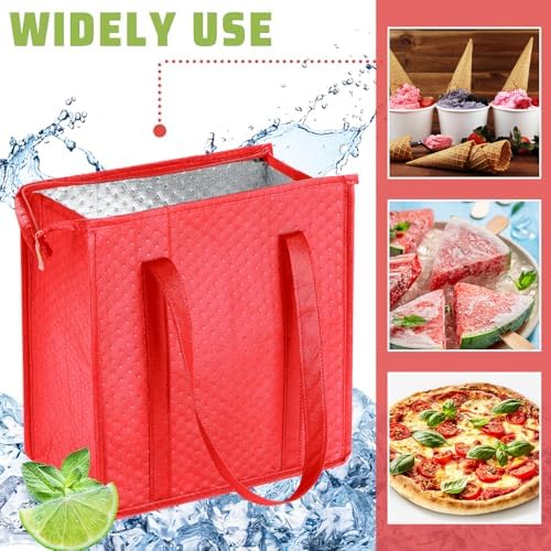 Paterr 4 Pcs Insulated Grocery Bags Reusable, with Zipper - Image 6