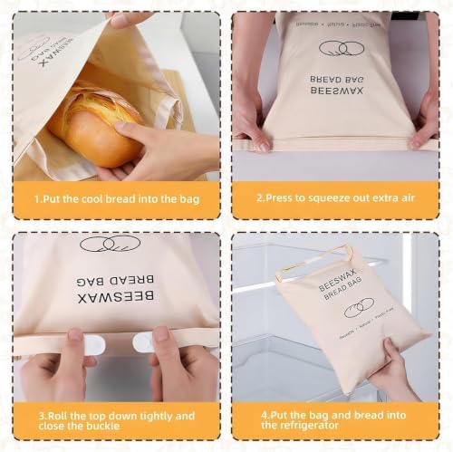 Beeswax Bread Bag for Sourdough Homemade Bread Bags, Reusable Food Storage - Image 5