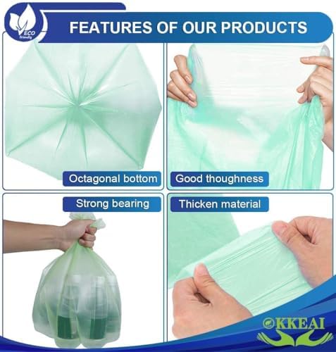 OKKEAI Small Trash Bags 3 Gallon, Light Green Wastebasket Liners, 120 Count - Image 2