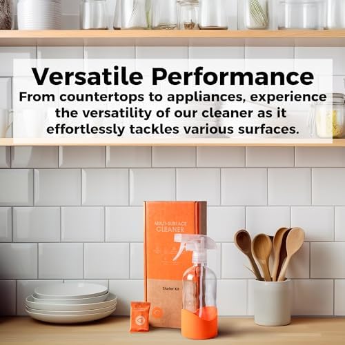 Eco Multi-Surface Cleaner Starter Kit – Refillable Glass Spray Bottle + 6 Eco Tablets – Plastic-Free, Plant-Based, Non-Toxic – Orange Scent – Zero Waste - Image 6
