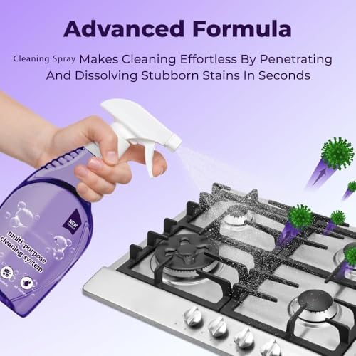 Clean Spray Cleaner for Ovens - Multipurpose Foam Cleaning System - Spray Oven Cleaner, All-Purpose Cleaner with Concentrated Cleaning Tablets, Multi-surface Cleaning Tablets (2Bottle+18pcs Tablets) - Image 2