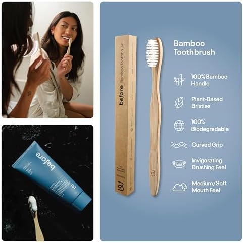 Before | Bamboo Toothbrush | 100% Biodegradable | Helps Improve Oral Health - Image 2