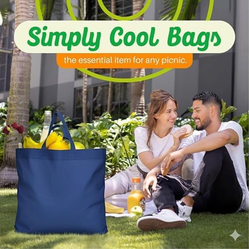 Simply Cool 200 Pack Reusable Grocery Bags, Large Tote Bags Bulk, Navy Blue - Image 2