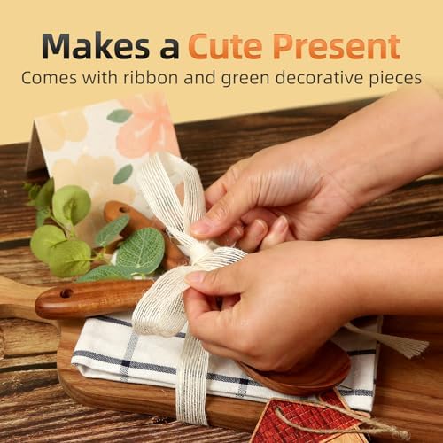 The Perfect Housewarming Gift! Wooden Cutting Boards Set with Utensils & Napkin - Charcuterie, Cheese, Serving Tray for New Home, Kitchen Decor - Image 7