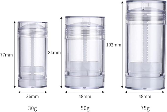 Cosmetic Case, 10 Pcs 50ml Empty Deodorant Containers, Twist Up Round Filling Stick, DIY Chapstick Lipstick Tube Refillable, White