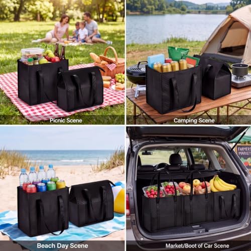 Paterr 4 Pcs Insulated Grocery Bags Reusable, with Zipper - Image 5