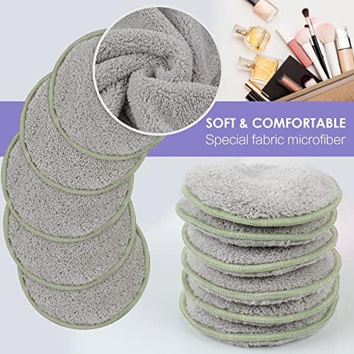 SUNLAND Reusable Makeup Remover Pads,Round 3.15inch,16 Pack,Lightgrey - Image 3