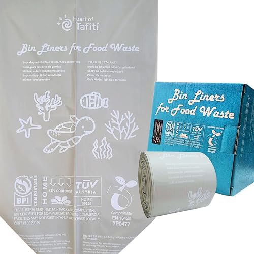 Compostable Trash Bags 4 Gallon, Small Compost Bags for Countertop Bin and Kitchen Food Scrap Waste, US BPI ASTM D6400 Certified, Extra Strong and Leakproof, Unscented, 200 Count by HeartofTafiti