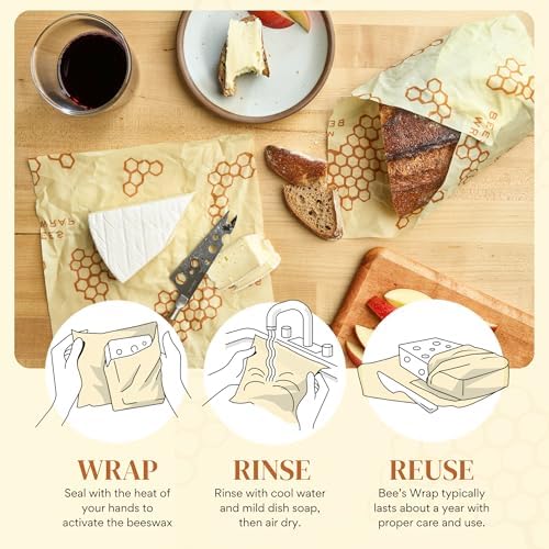 Bee's Wrap Beeswax Bread Wraps, 2 Pack - Honeycomb - Image 2