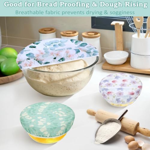 5Pcs Reusable Beeswax Elastic Bowl Covers for Bread Proofing and Food Cover - Image 2