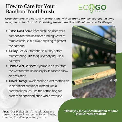 Foldable Bamboo Toothbrush with BPA-Free Soft Bristles | Eco-Friendly, Travel-Sized, Reusable Compact Case, Biodegradable Recycled Packaging - Image 4